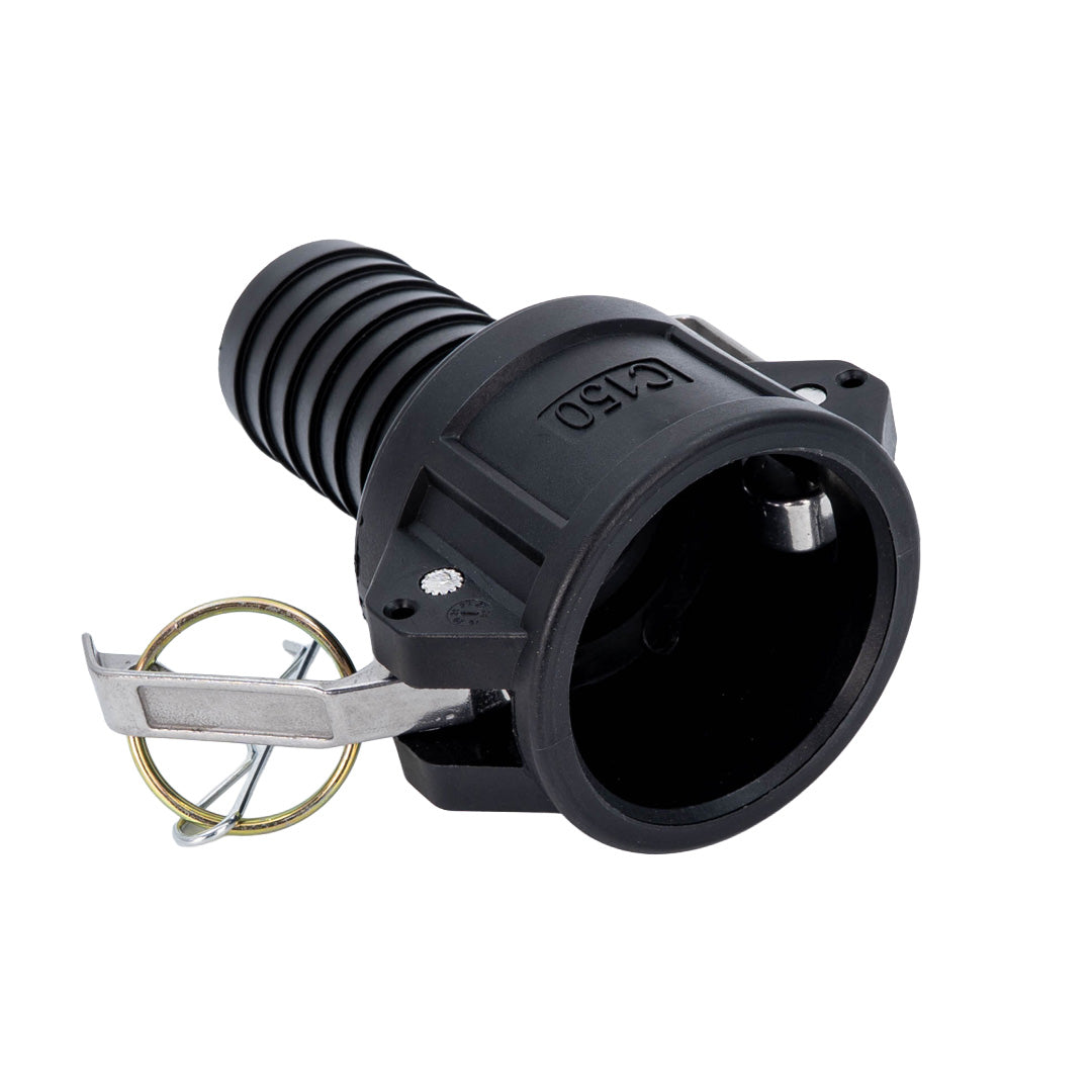 Black round hosetail on white background