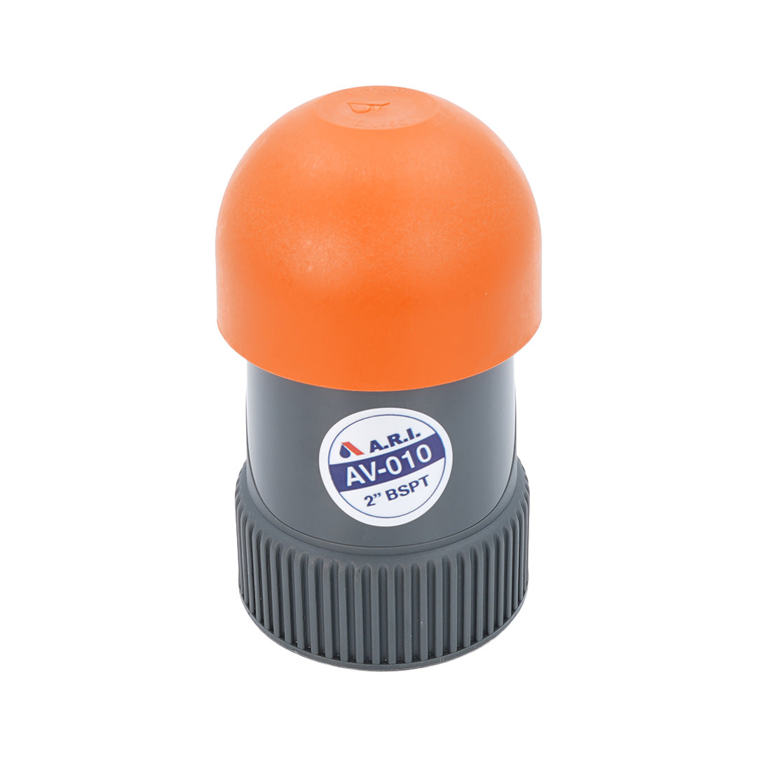 Grey body air valve with bright orange cover