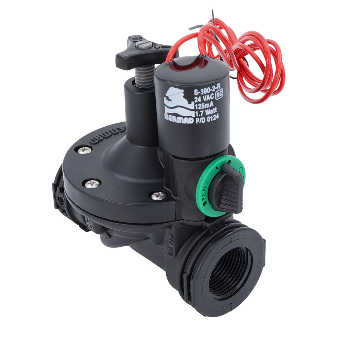 Black valve with eletcric red wire on top