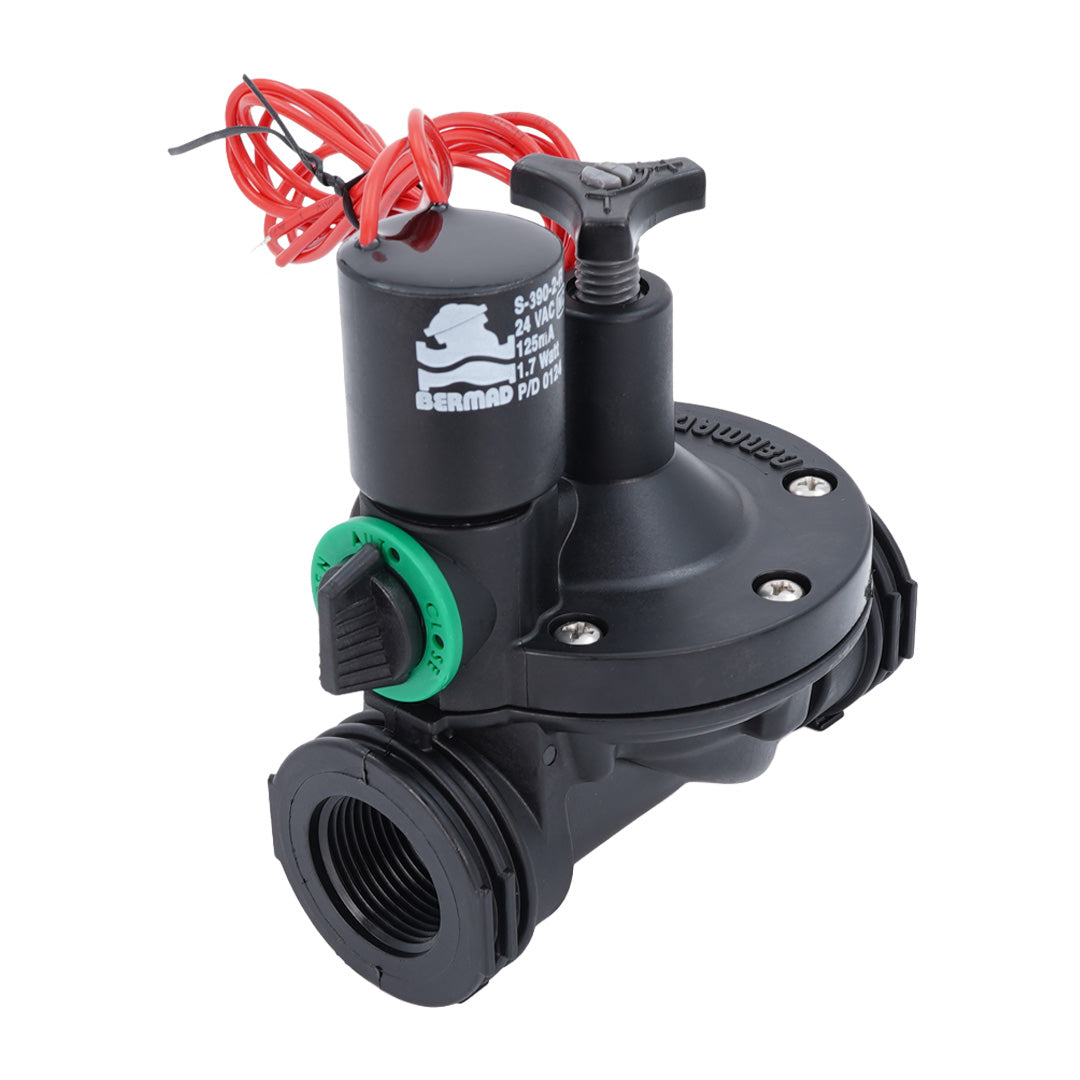 black water valve with red electric cable on top