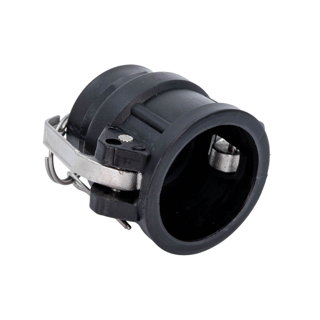 Plastic camlock type D on white background